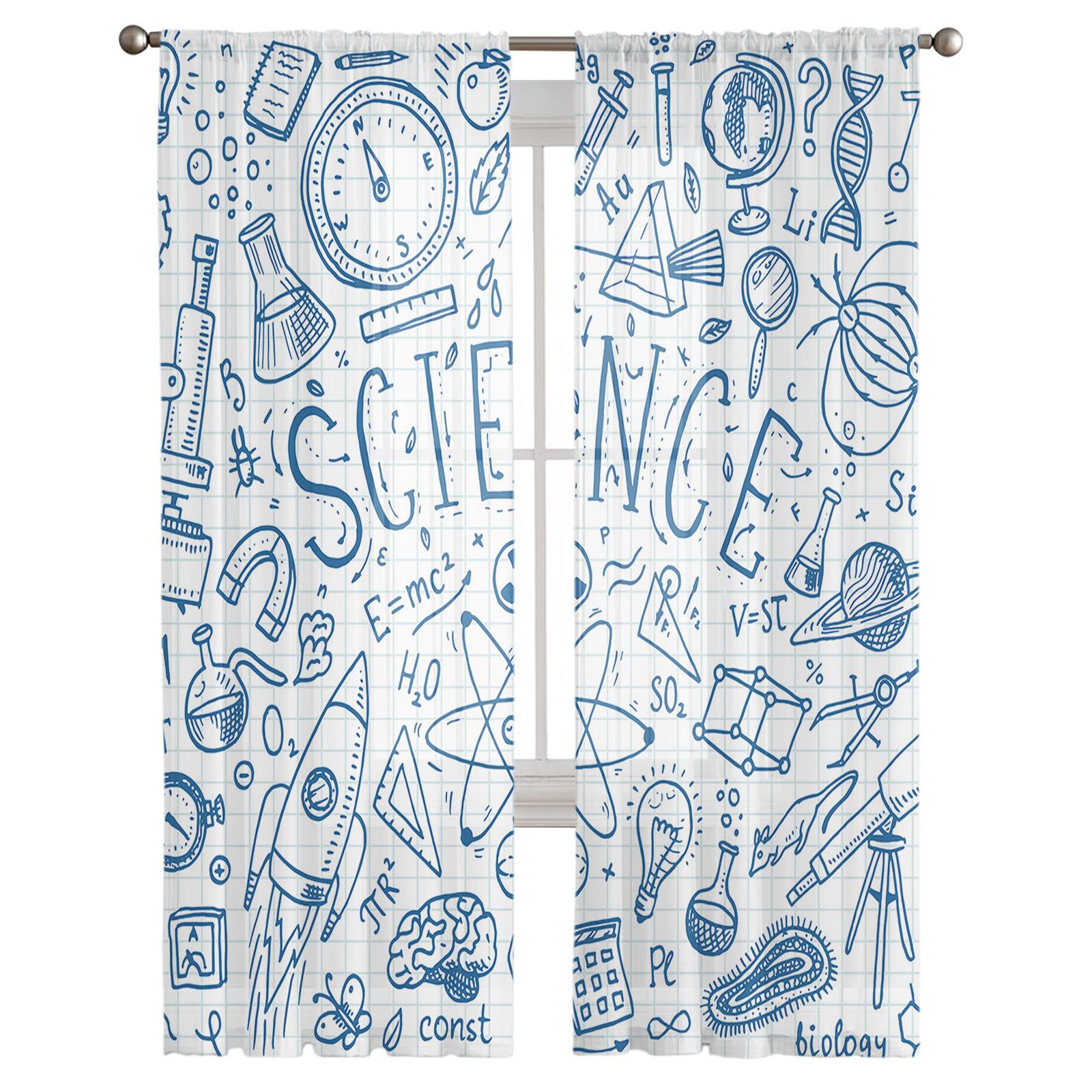 Молодежная спальня Прозрачные шторы Научная ракета Планета Кухня Кабинет Шторы Гостиная — фото 3