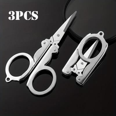 1/3pcs Stainless Steel Folding Small Scissors Travel Scissor Sewing Scissors Portable Scissors Paper Scissors Household SuppliesMakeup