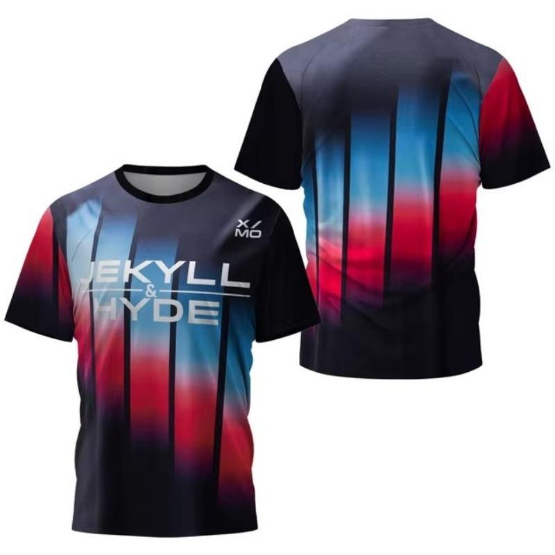 T-shirt da uomo stampata in 3D per sport all'aperto e fitness, traspirante, ad asciugatura rapida, manica corta, girocollo, pullover, top casual