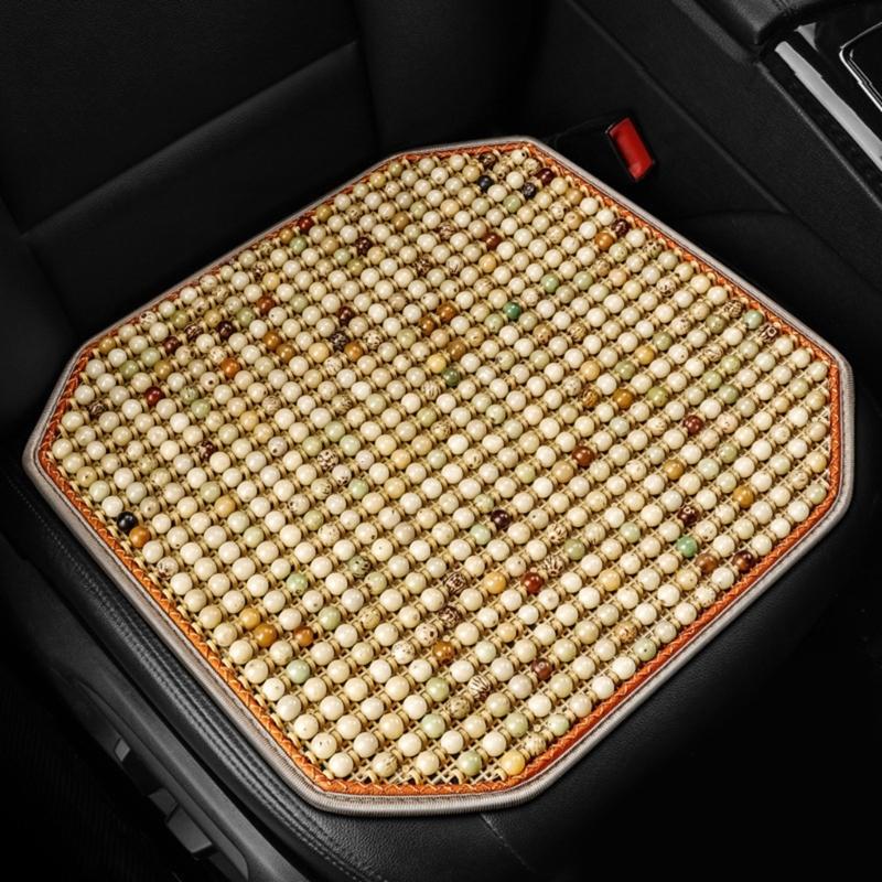 Wood Beads Ventilated Seat Cover Pad Massage Lumbar Relieve Fatigue Enhances Comfort Suitable For Various Vehicle Models