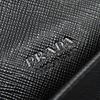 Great PRADA Triangle Logo Round Zip Long Wallet Black Safiano Leather 2ML188 Used