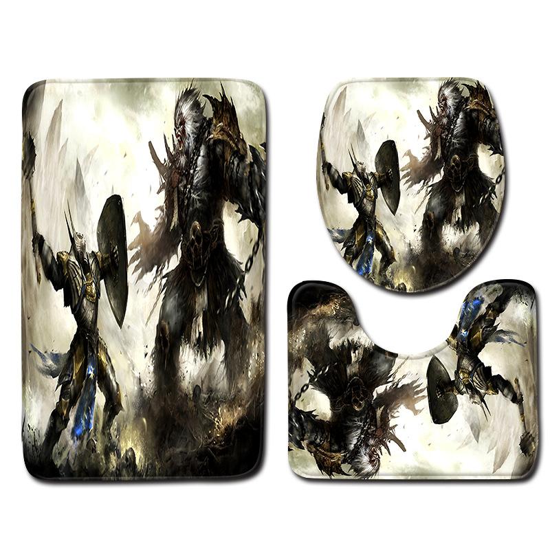 Creative Doormat, Bathroom Floor Mat, Toilet Three-Piece Carpet