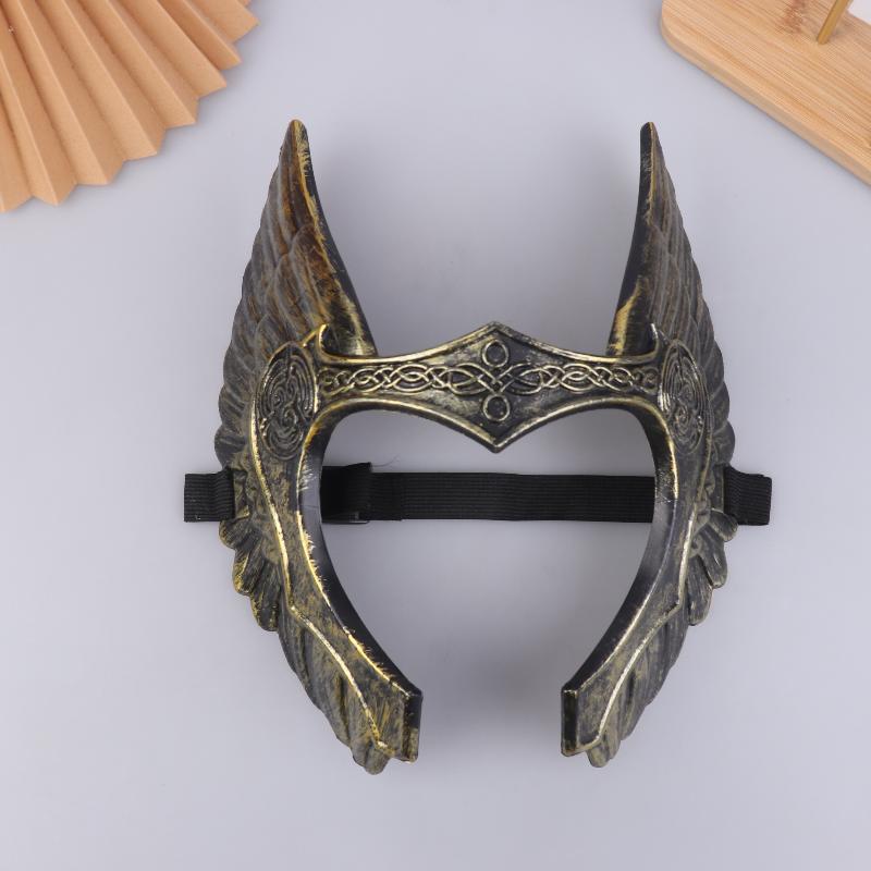Viking Style Half-Face Mask Plastic Anime Mask Helmet Cosplay Masks Halloween Costume Accessories Party Props