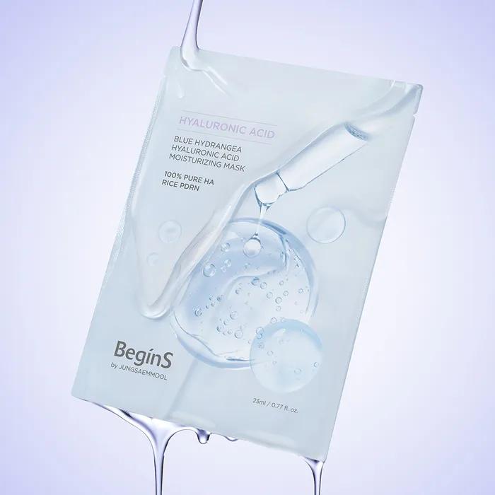 Begins by JUNG SAEM MOOL Blue Hydrangea Hyaluronic Acid Moisture Mask (5 Sheets)