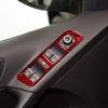 For Volkswagen Tiguan Red Carbon Fiber Interior Front Door Control Cover Trim