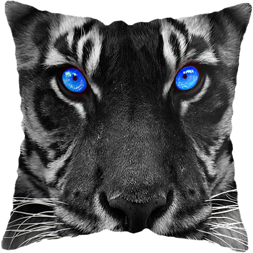 45x45cm Wild Animals Lions Tigers Cushion Cover Pillow Case Decorative Wild Animals Lions Pillow Cover Sofa Chair Pillow Case