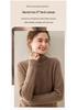 Cashmere Women's High-Neck Diamond Pattern Knit Sweater - Thickened Base Layer for Autumn/Winter Fashion
