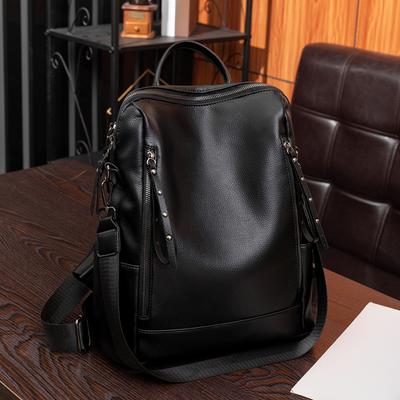 Büyük kapasiteli retro tarzı yumuşak kadın sırt çantası, dönüştürülebilir omuz çantası, işe gidip gelmek ve seyahat için mükemmel