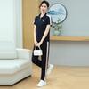 Casual Sportswear Set Women's Summer Thin Short Sleeved Running Middle Aged Mom Two Piece Set
