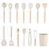 14pcs Kitchen Cooking Utensil Set with Caddy Heat Resistant Silicone Tools Non Stick Cookware Food Safe BPA Free Dishwasher Safe
