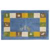 Corner Adhesive Entrance Mat Sierra 45cm X 75cm Blue Approx. (Gabbeh Pattern, Ethnic, Asian, Antibacterial, Odor-resistant, Washable, Indoor,