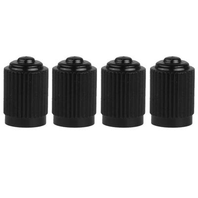 Waterproof Car Motorcycle Bike Bicycle Tire Valve Caps Black Pack Of 4PCS