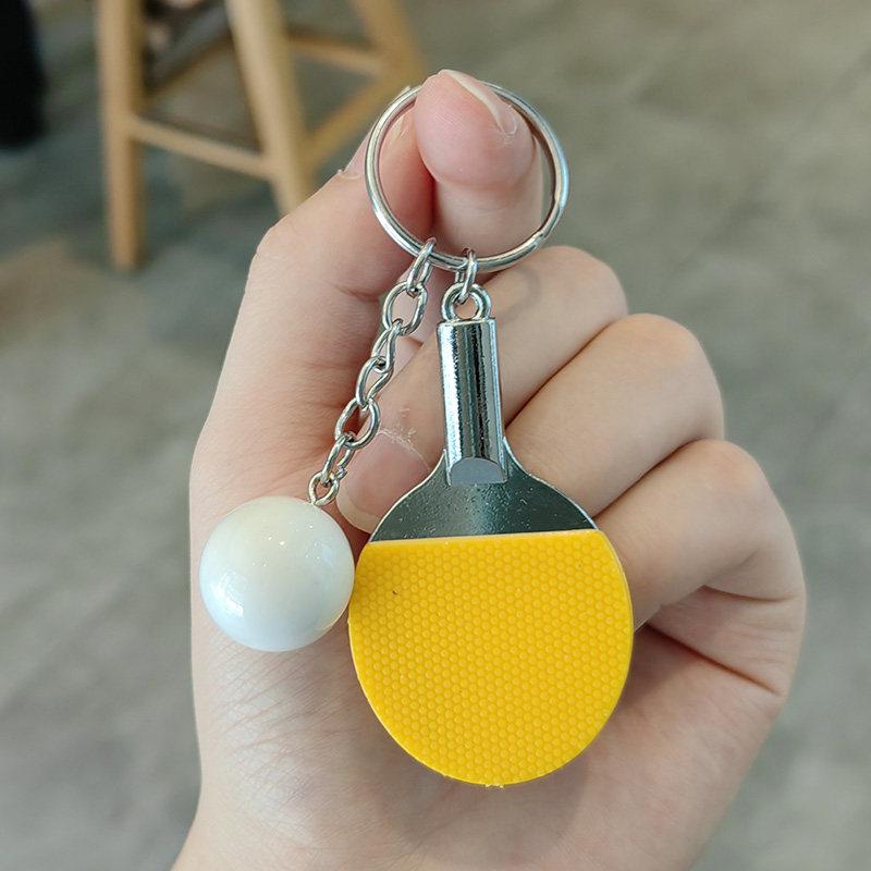 Exquisite Sports Table Tennis Pendant Keychain - Fun Souvenir & Student Bag Charm Standard