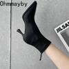 Autumn Winter High Heel Woman Ankle Boots Shoes Fashion Pointed Toe Shoes Ladies Modern Short Botas Para Mujer
