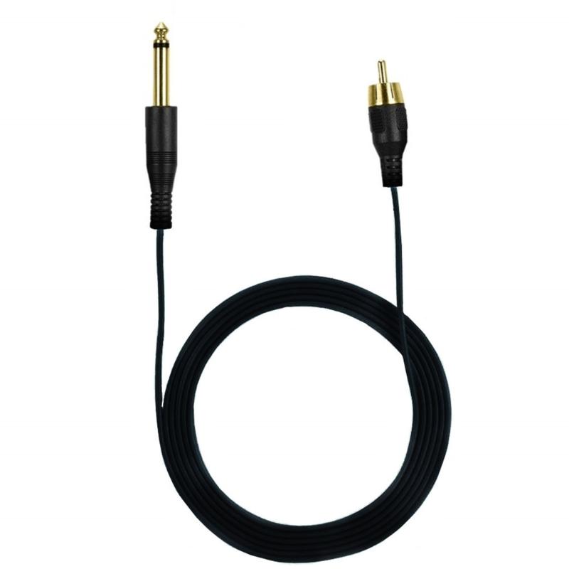 

RCA Cable Line Connector Tattoo Machine Power Supply Accessory Tattoo Clip Cord 6.35mm to RCA Adapter Line Soft-TPE 1.8m чорний