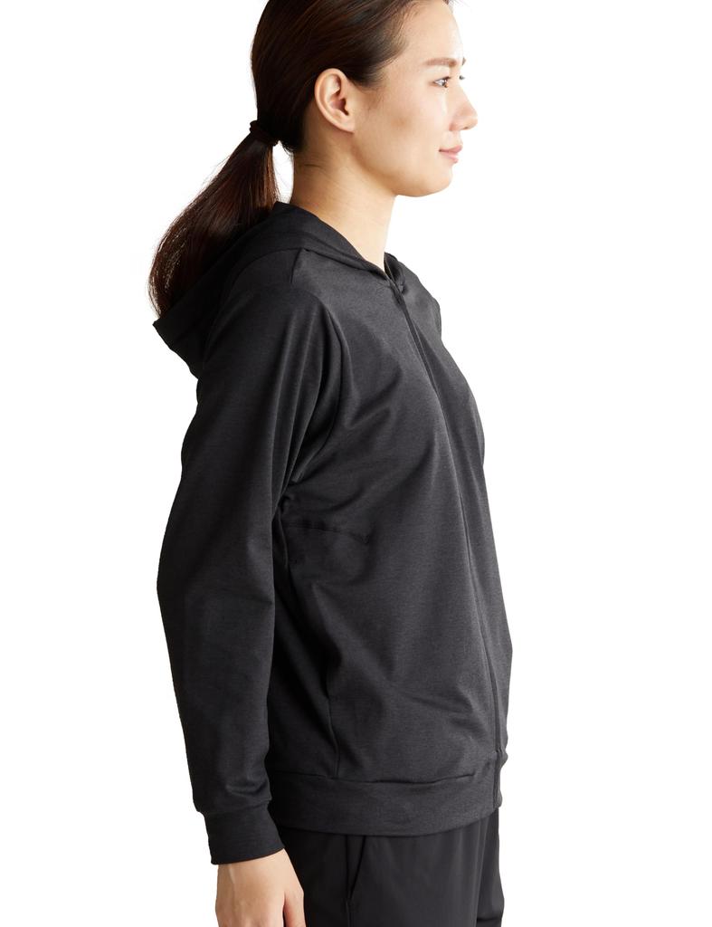Danskin UV Active Size L Sweatshirt, Moisture-Wicking, Quick-Drying, Antibacterial, Odor-Resistant, Protection, All-Day Hoodie, Women's, Black,