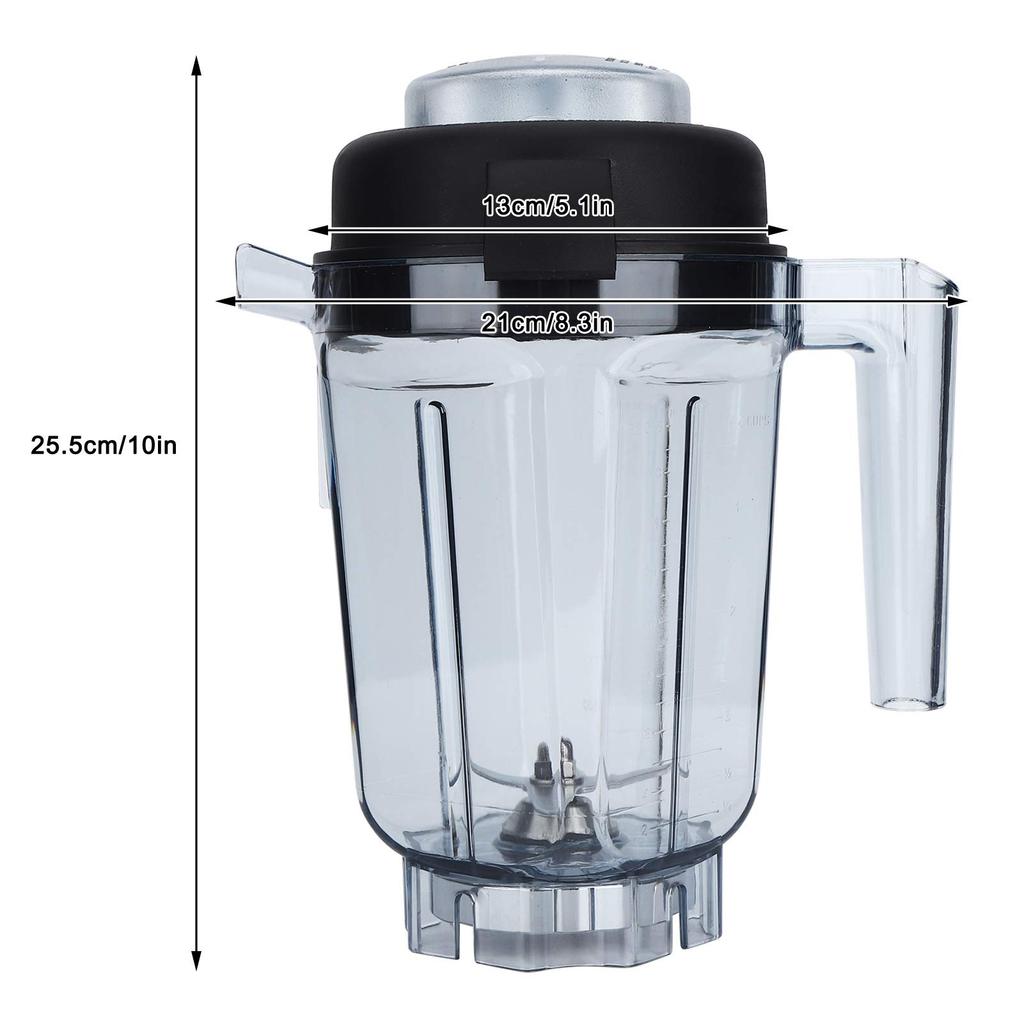 Vitamix Standmixerbehälter, Klarer Lebensmittelmixerbehälter mit Klingenverschluss-Ersatzzubehör, Passend für 32 oz Behälter