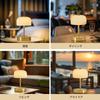 Gormena Cordless Table Lamp with Glass Shade, Stylish Japanese Style, Bedside Lamp, Ambient Lighting, 3 Color Modes, Stepless Dimming, USB