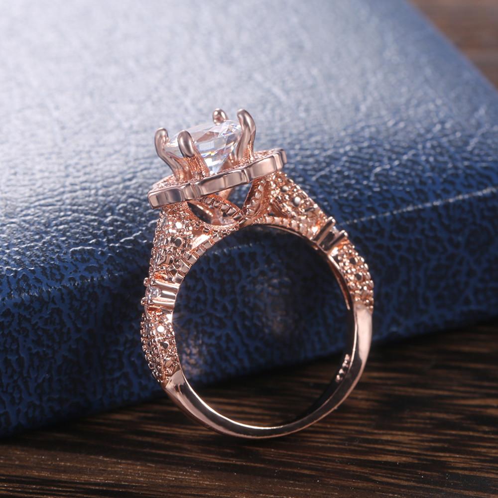 New New Engagement Ring Flash Round Shining CZ Rings Luxury Crystal Women Jewelry