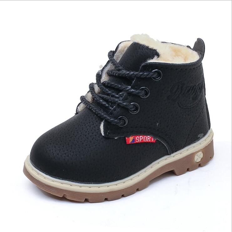 Children Casual Shoes Autumn Winter Boots Boys Shoes Fashion Leather Soft Antislip Girls Boots Sport Running Shoes
