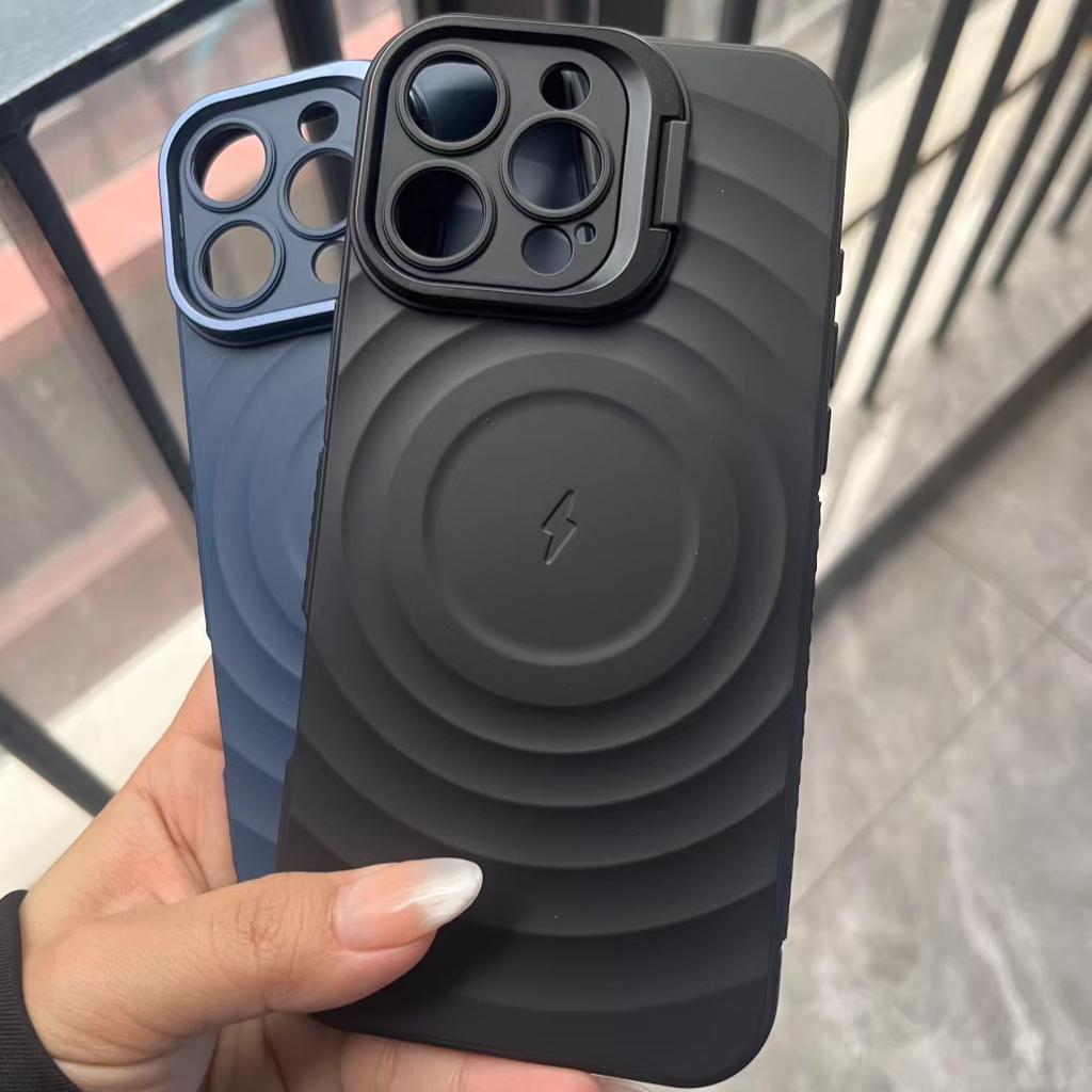 New Anti-Drop Magnetic Case for Huawei Mate 70 Pro Plus 5G Mate70 Pro+ Wireless Charging Kickstand Shell Silky Touch Wave Pattern Cover