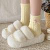 Screw Thread Floor Plush Socks Thickened Mid Tube Socks Women Creative Coral Fleece Socks  Winter