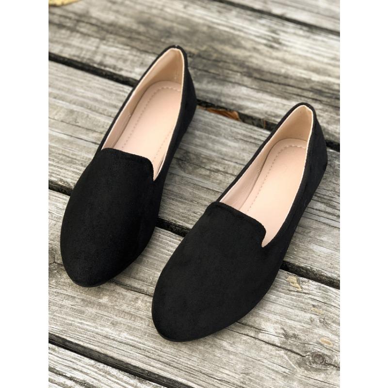 Chaussures simples grande taille pour femmes, été, plates, à enfiler, chaussures Doudou