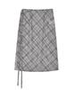 Naked Surf Club Sheer Check Wrap Skirt (Gray)