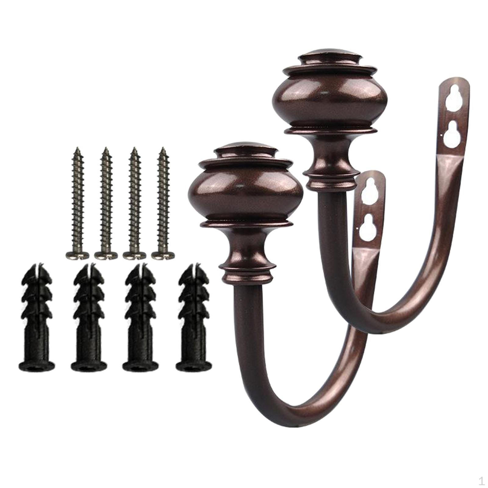 

1 paar Curtain Rods Drapery Holdbacks Iron Holders Brown