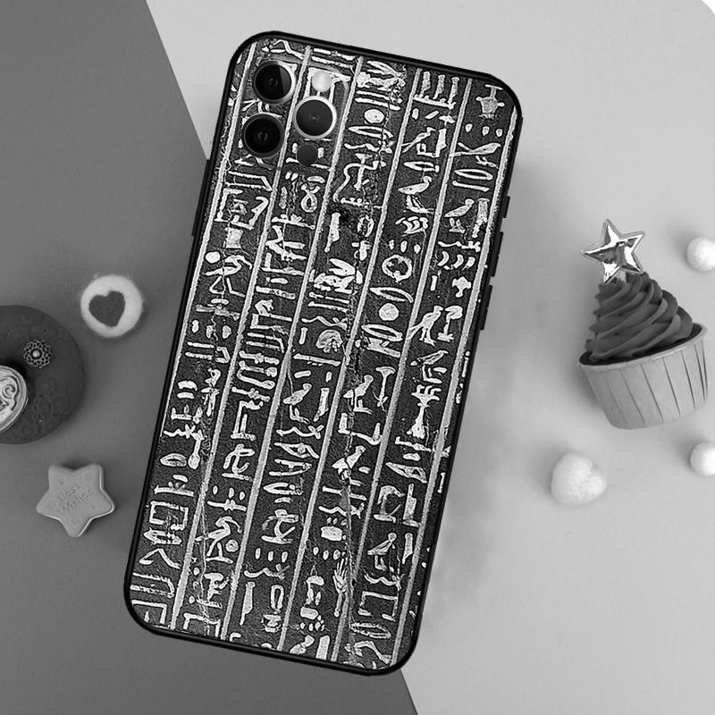 Egyptian Hieroglyphics Phone Case For iPhone 17 16 16E 15 14 12 11 13 Pro Max 12 13 Mini 17Air Shockproof Cover