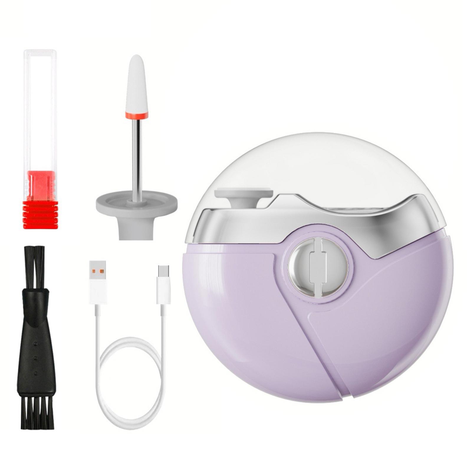 3 In 1 Automatic Electric Nail Clipper With Anti-Pinch Safety Nail Trimmer Grinder USB Rechargeable Nail Cutter Care Tools фиолетовый