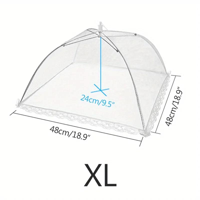

1pc White Anti-fly Vegetable Cover Foldableable Mesh Food Cover Anti-mosquito Dining Table Cover Household Meal Cover food cover