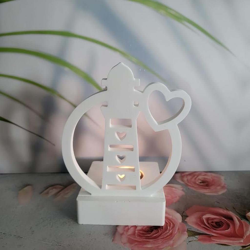 Lighthouse Candle Holder Silicone Molds DIY Combination Candlestick Molds Castings Molds Plaster Mould for Candle Making