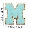 6Cm Towel Embroidery Lake Blue English Letter Embroidery Cloth Sticker Bag Decoration Patch Sticker Ironing Number Sticker