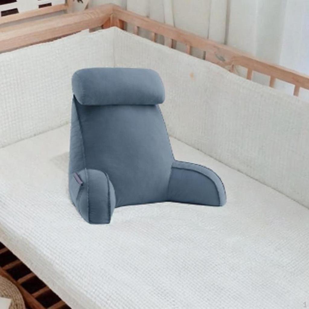 Reading Pillow for Sitting in Bed Breathable Watching TV Resting Light Gray
