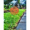 Wrought Iron Pumpkin Garden Stakes Halloween Decorations Outdoor Scary Statues for Yard Lawn Patio Haunted House Party Supplies Metal Ornament