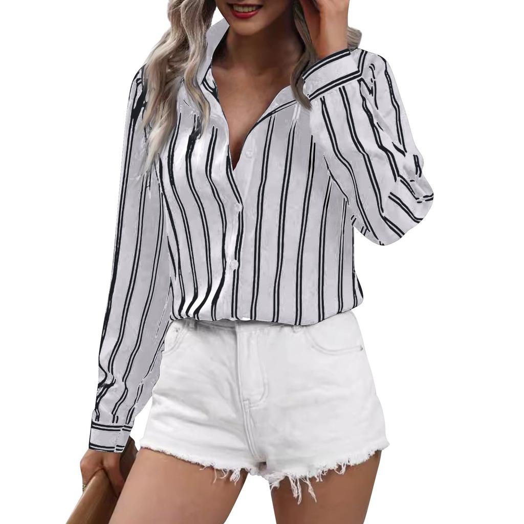 Dámská módní košile volného typu s dlouhým rukávem