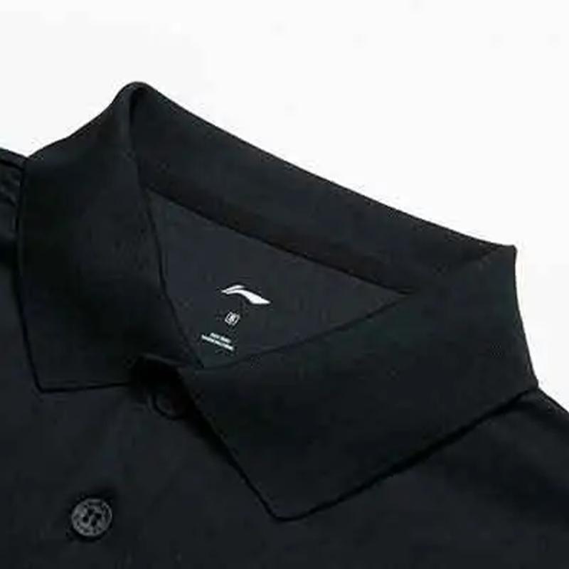 Li Ning Logo Print Solid Color Short Sleeve Polo Shirt Comfortable Versatile Cuffed Long Pants Casual Sports Suit Unisex Suit YWBV069-1