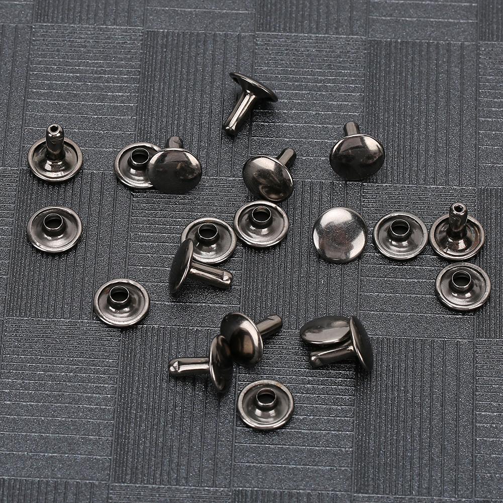 Double‑Sided Rivet Leather Rivet Round  Rivet 200 Sets Rivet Rivet for Home Belts Leather Craft Bags Pet Collars Decoration