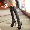 eBay Hot Sale Nightclub Over Knee Boots Thin Heel Waterproof Table Soft Leather  Boots M