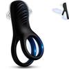 Vibrating Cock Ring with Clitoral Stimulator Silicone Penis Ring Vibrator Rechargeable Adult Sex Toys Men Women Couples