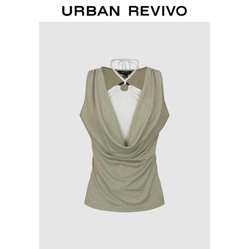 UR2026 Women s Drape Neck Halter T-Shirt S
