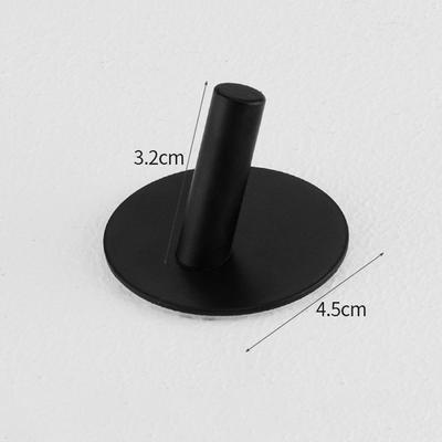 Stainless Steel Adhesive Hooks Bathroom No Drilling Coat Hat Hanger Round Shape Strong Sticker