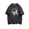 European large-size cotton short-sleeved t-shirt women's grape purple summer new fashion loose and thin design top tide