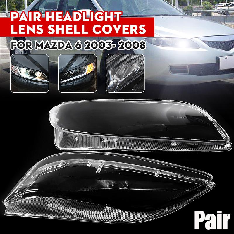 Headlample Lens Cover For Mazda 6 2003-2008 Car Headlight Clear Shell Headlamp Lens Replacement Light Auto Shell Pair