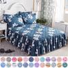 Juego de ropa de cama, funda de cama acolchada gruesa, falda de cama, cubierta antipolvo, protección de encaje, falda de cama estampada