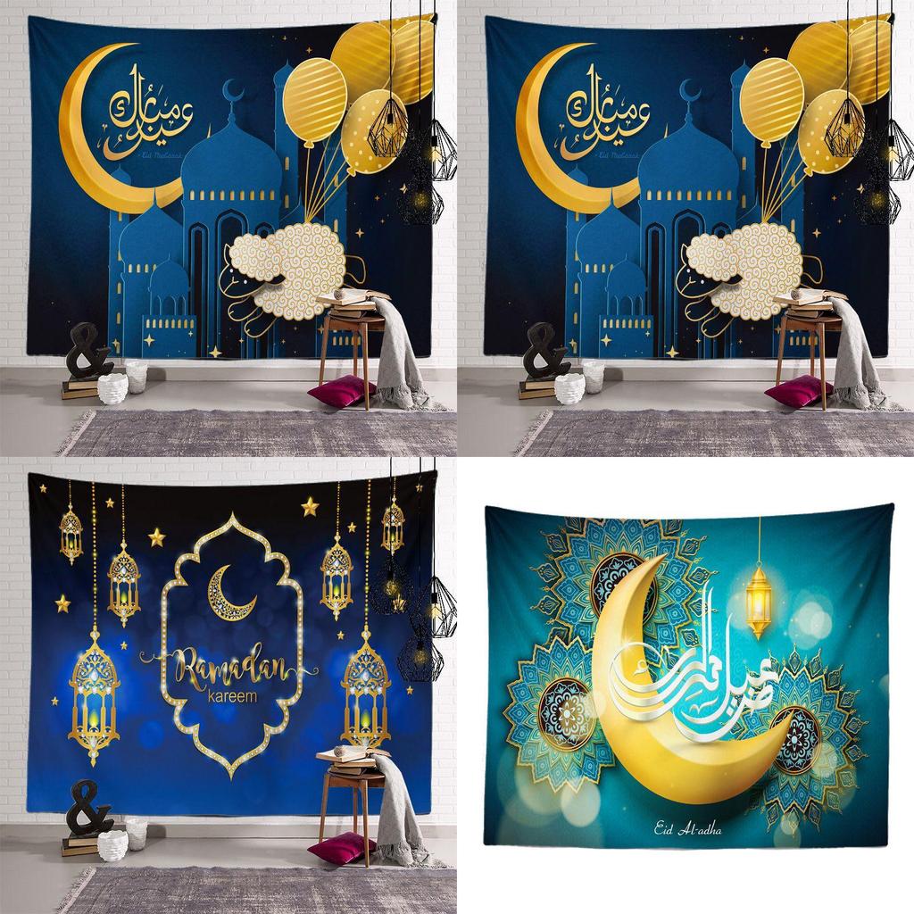 Stunning Eid Mubarak Tapestry Moon Star Wall Hanging Decor Ideal For Celebrating Ramadan