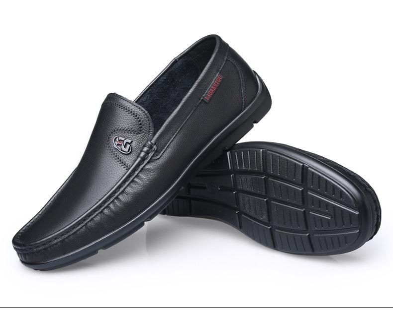 Old Man Head Men's Shoes Summer Soft-soled Casual Leather Shoes New Hollow White Beanie Shoes Middle-aged Dad Shoes 0A1661