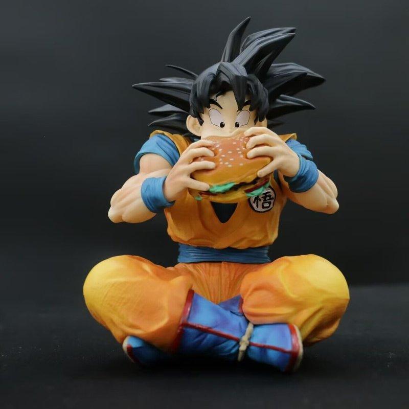 JT GK Statue Dragon Ball Goku & Vegeta Eating Burger Anime Figure Desktop Funny Ornament Collectible Model Toy Home Decor Gifts