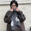 Lightweight Puppy Pattern Scarf Korean Style Knitted Shawl Trendy Cashmere Blend Scarf  Unisex